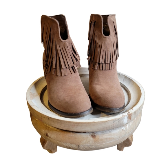 TAUPE SUEDE BOOTS - Picture 2 of 7